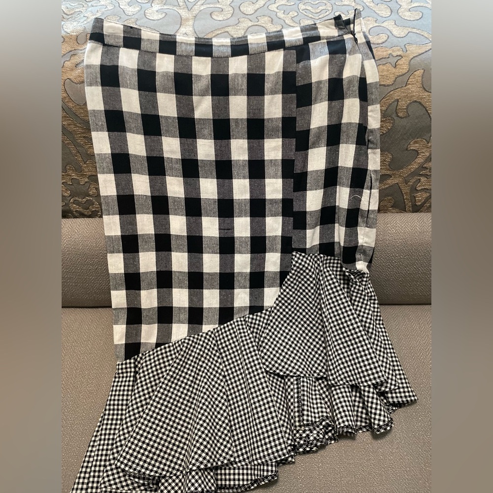 Black and White Checkered Women's Skirt
